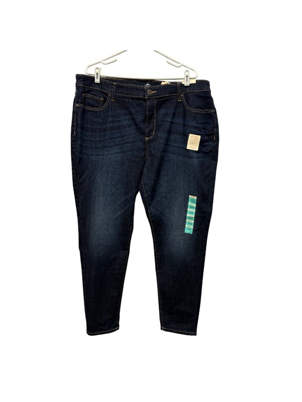 St Johns Bay Womens Skinny Leg Jeans Size 22W Dark Wash Stretch Denim Pants NEW